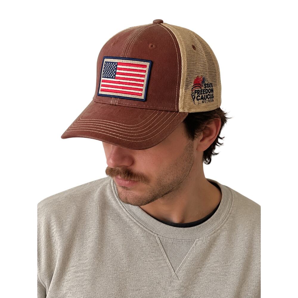 Legacy Trucker Hat State Freedom Caucus Network USA Flag Patch